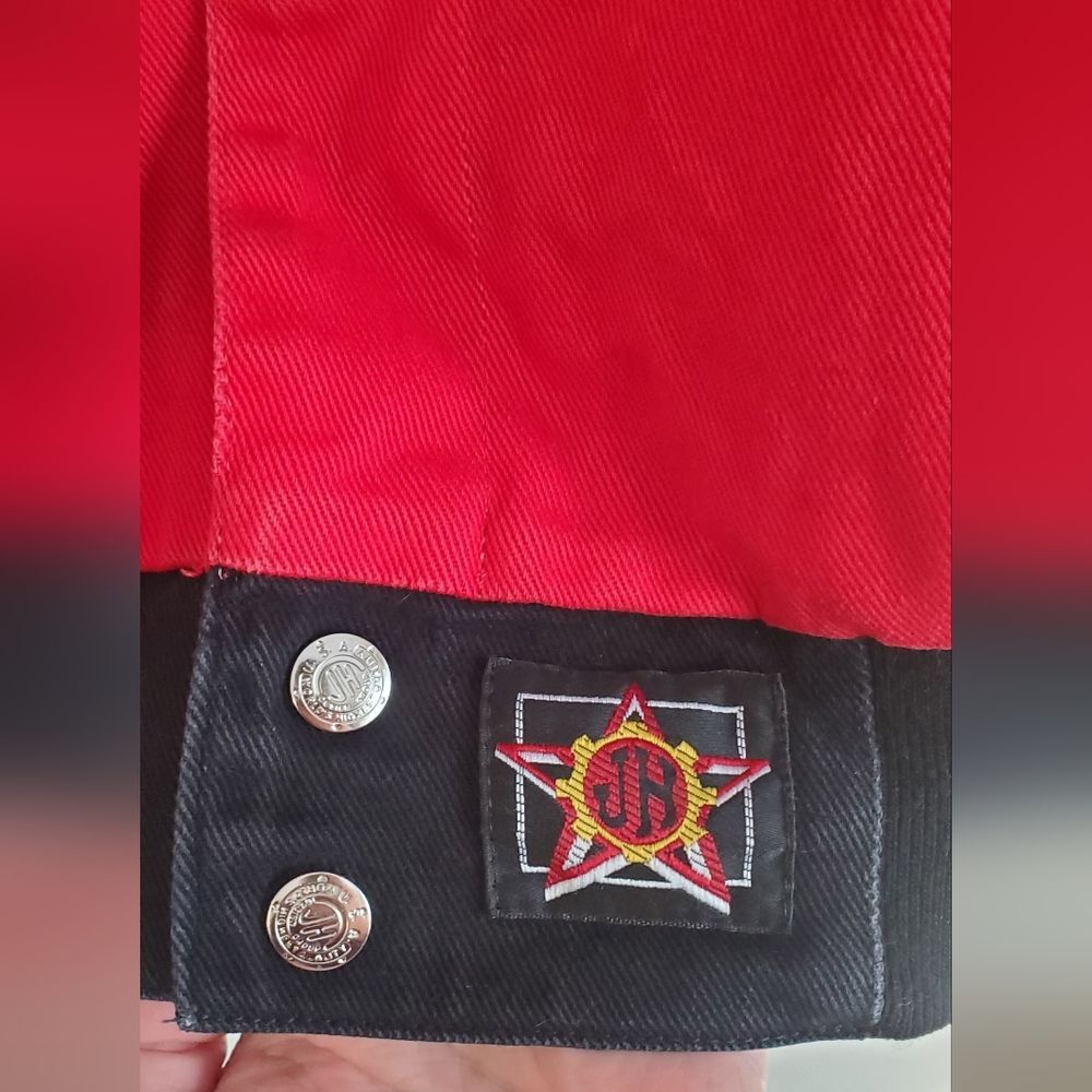 Budweiser JH Design Vintage Red Racing Jacket Size Large - Picture 6 of 9